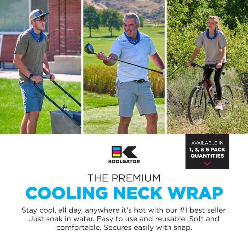KOOLGATOR Evaporative Cooling Neck Wrap â€“ Reusable Neck Cooler with Long Lasting Relief During Hot Weather Activities, Sports, & Outdoor Work, Golf Divot Drive, 1 Pack - Image 2